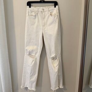 Mother High Waisted Tunnel Vision Sneak Distressed‎ Ripped Hem Jeans Size 27